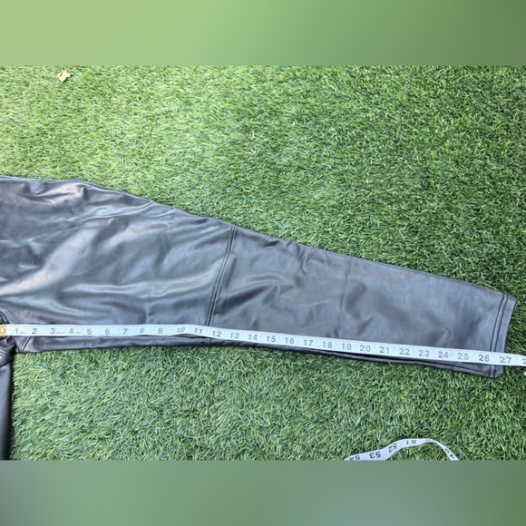 Black Vegan Faux Leather Skinny Pants - Picture 6 of 6